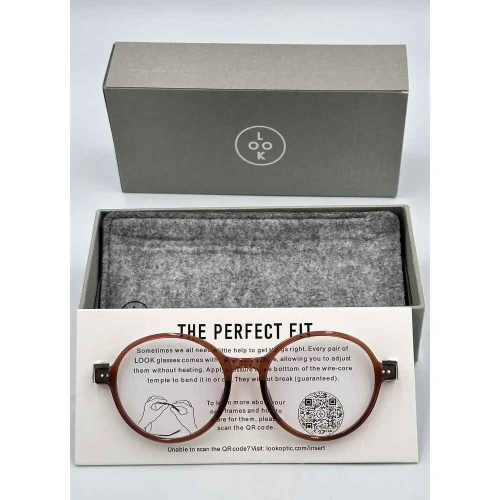 Look Optics Billie LR65B +1.50 Shiny Cinnamon Reader Glasses Blue Light NIB